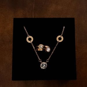 Rose Gold Jewelry Set Earrings and Ring Size 6